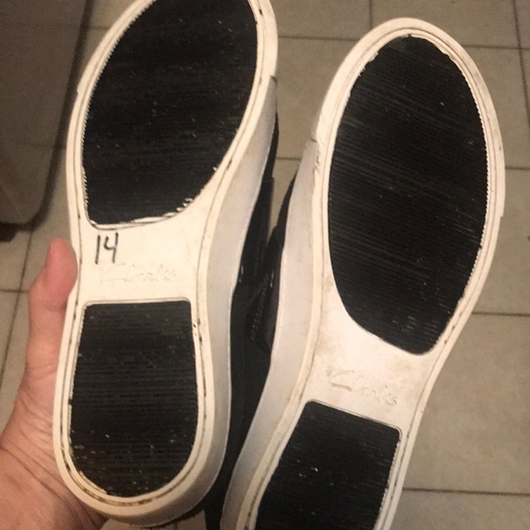 CLARKS Slip-on Shoes Loafers Black Leather Crocodile Print Size 7.5 Comfortable - Picture 6 of 6